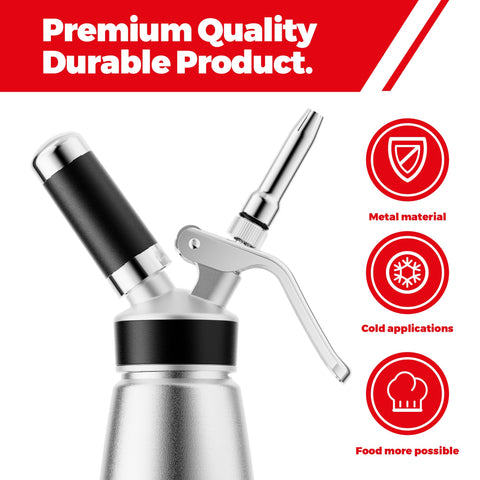 OSJ COOK leak-free design ensures steady whipped cream dispenses every time
