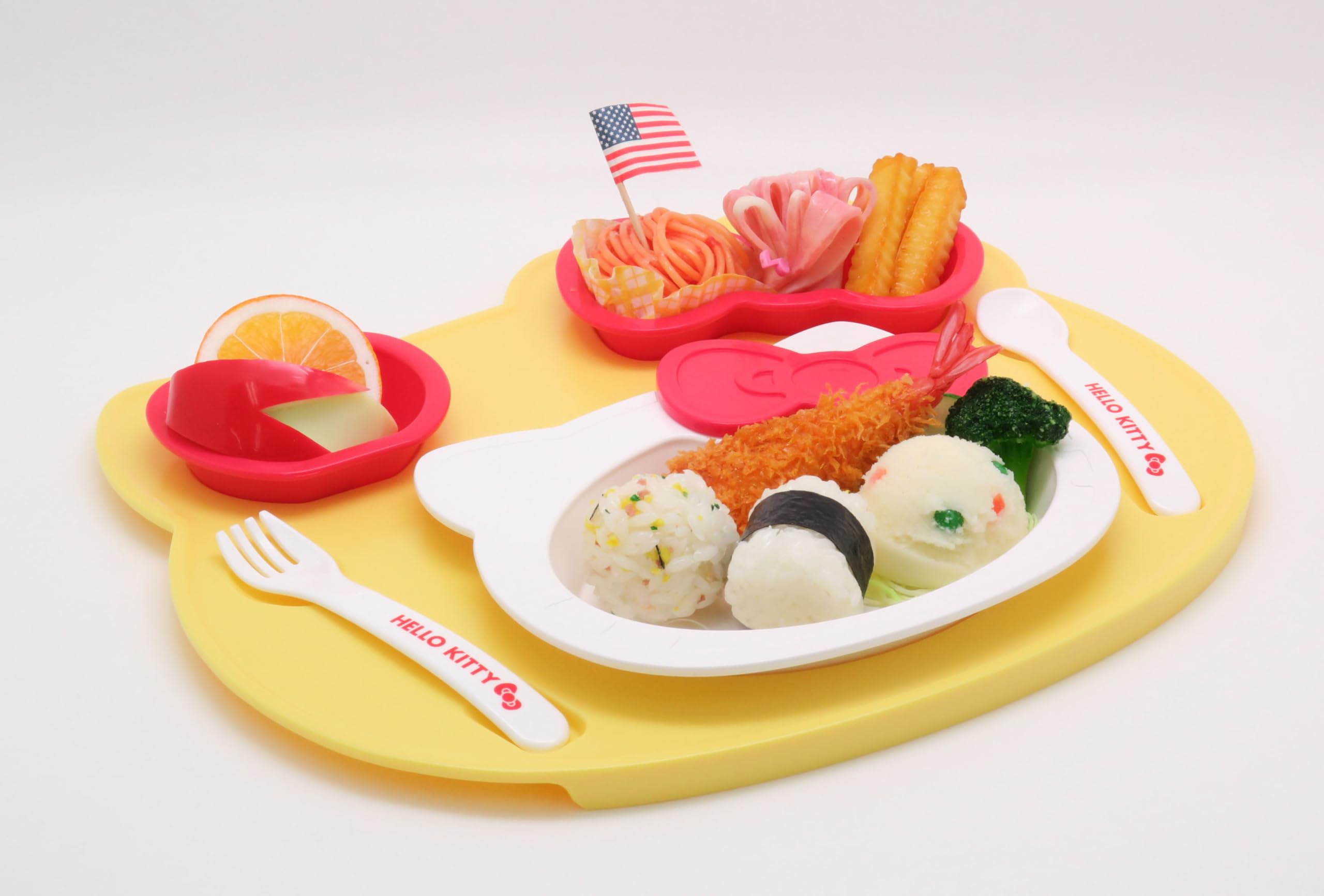 OSK Hello Kitty tray with detachable plates for organized meals.