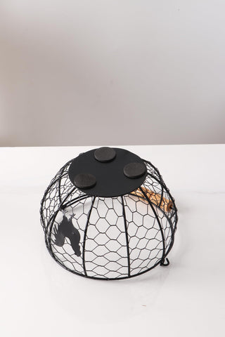 oskas rustic metal basket decorative accent for kitchen or dining room.