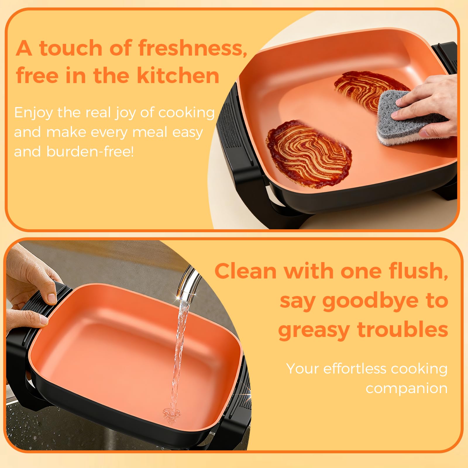 OSTBA cool-touch handles keep hands safe during family cooking sessions