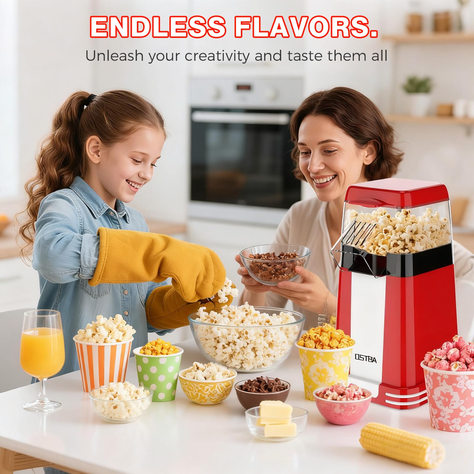 OSTBA popcorn maker gift-ready packaging makes a thoughtful present for popcorn lovers.