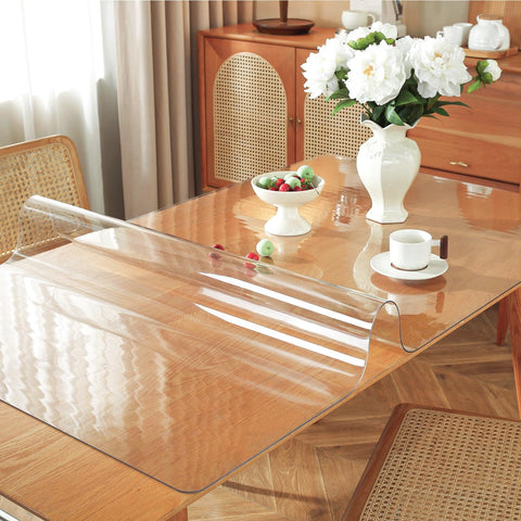 OstepDecor table protector preserves the natural wood grain while guarding against stains.
