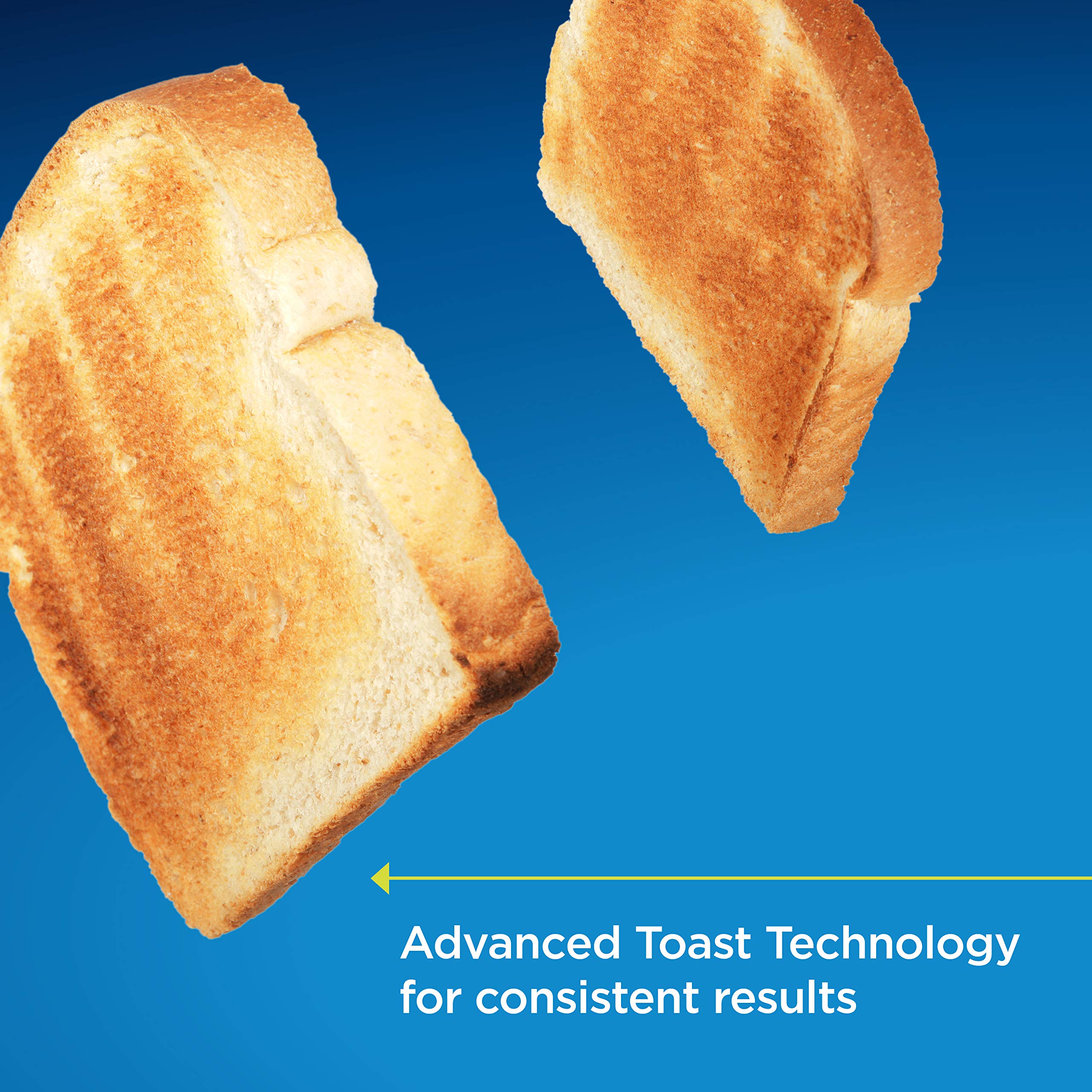 Oster toaster controls panel demonstrates seven shade settings for precise browning