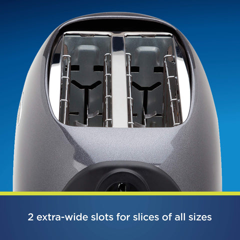 Oster toaster interior with extra-wide slots ideal for bagels and thick slices