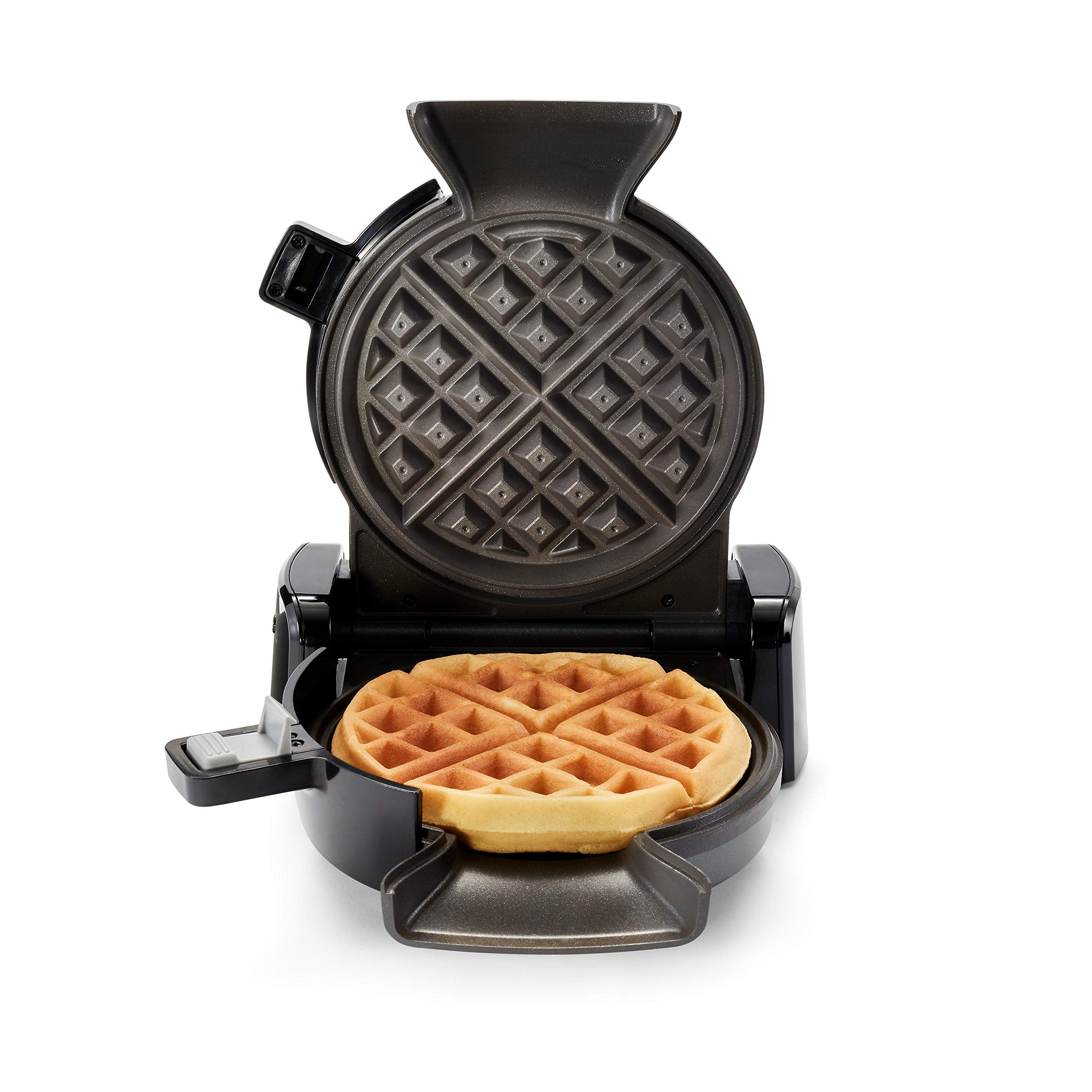 Oster DiamondForce vertical waffle maker front view, durable nonstick coating