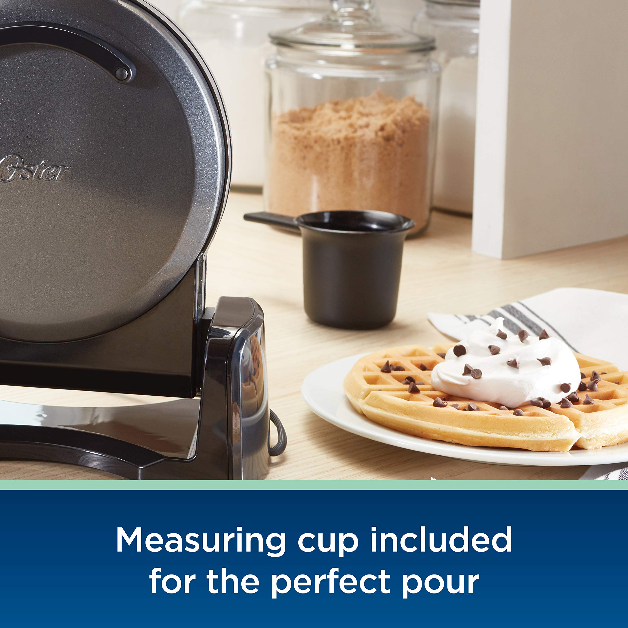 Oster DiamondForce vertical waffle maker nonstick surface enables easy food release