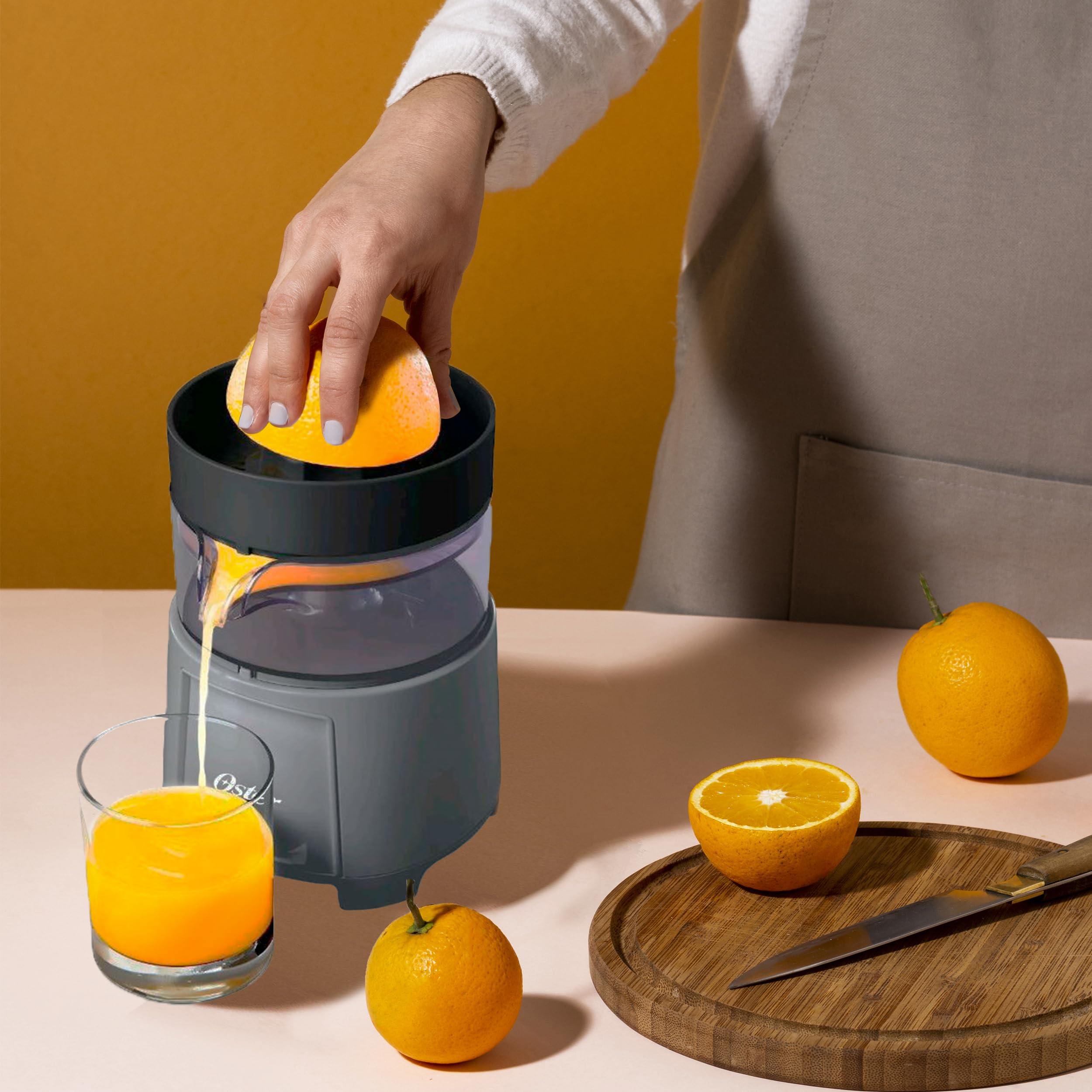 Oster electric citrus juicer kitchen setup ready for everyday citrus tasks.