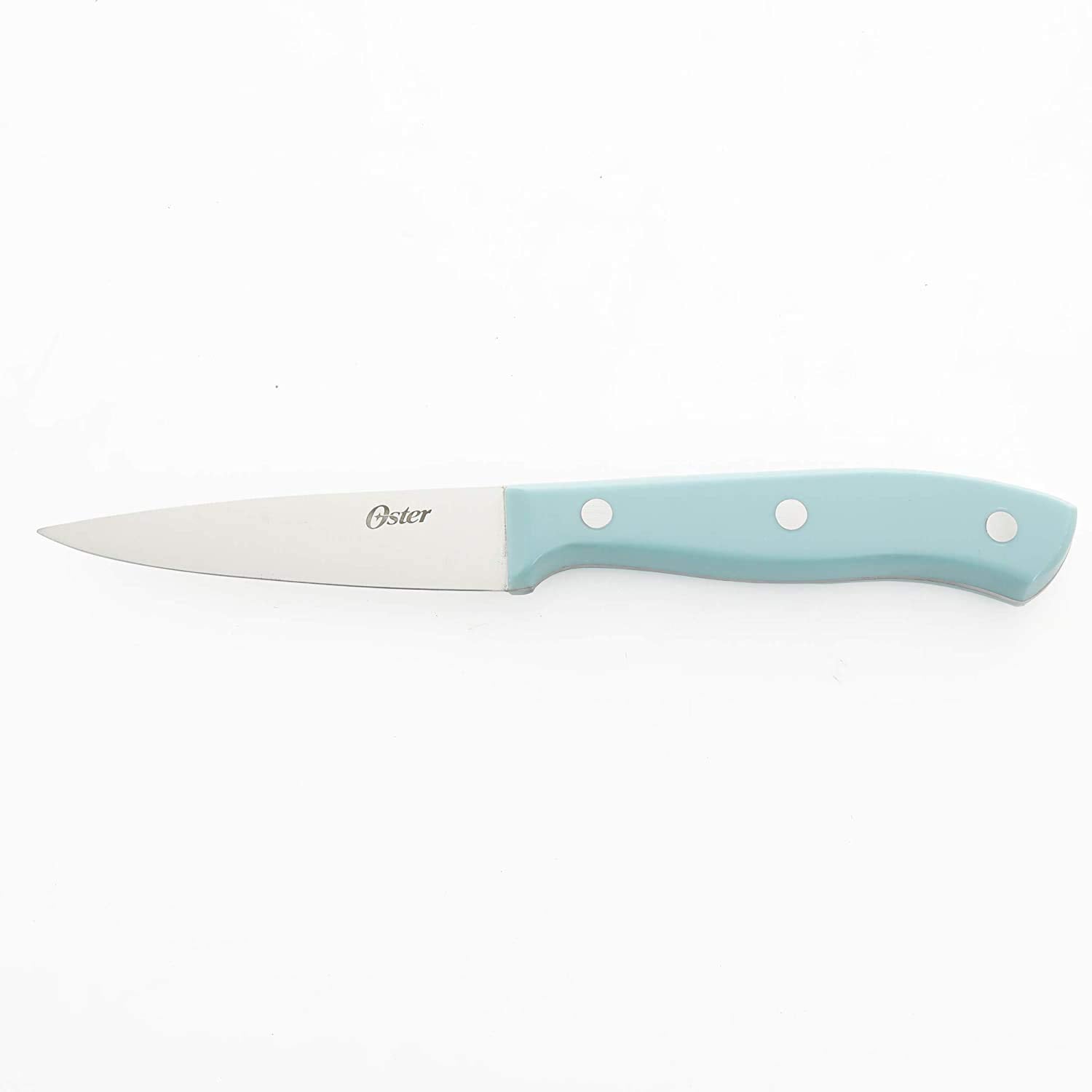 Oster Evansville four-and-a-half-inch steak knives with sharp blades.