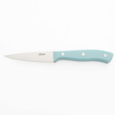 Oster Evansville four-and-a-half-inch steak knives with sharp blades.