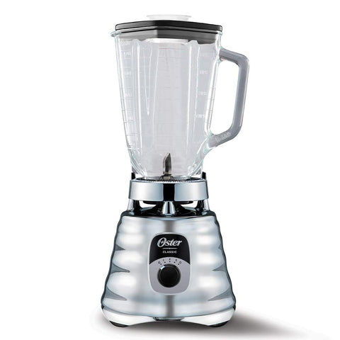 Oster Original 3-Speed Chrome Blender front view for quick beverages