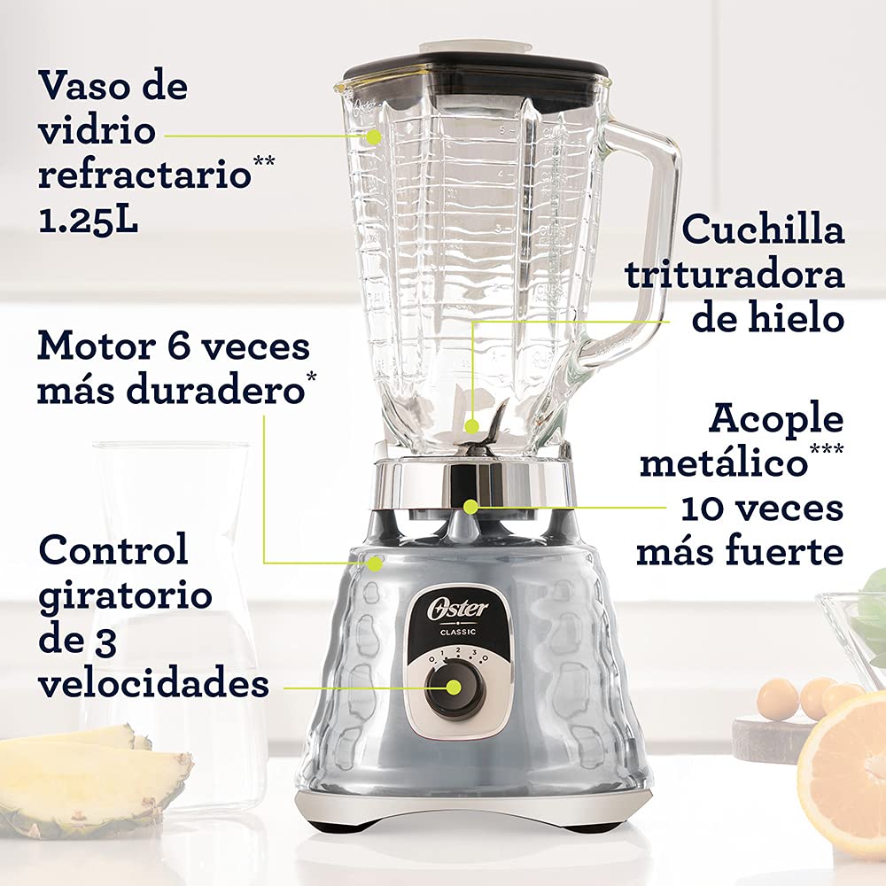 Oster Original 3-Speed Chrome Blender jar resists boiling ingredients