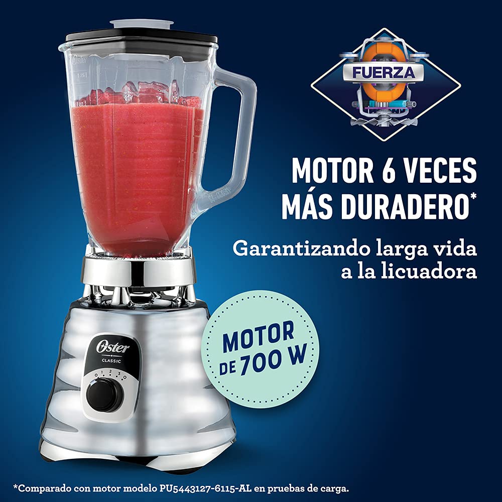 Oster Original 3-Speed Chrome Blender glass jar with 5-cup capacity