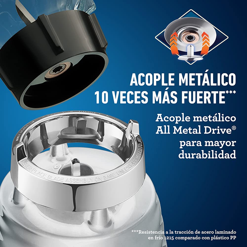 Oster Original 3-Speed Chrome Blender stainless steel blade close-up