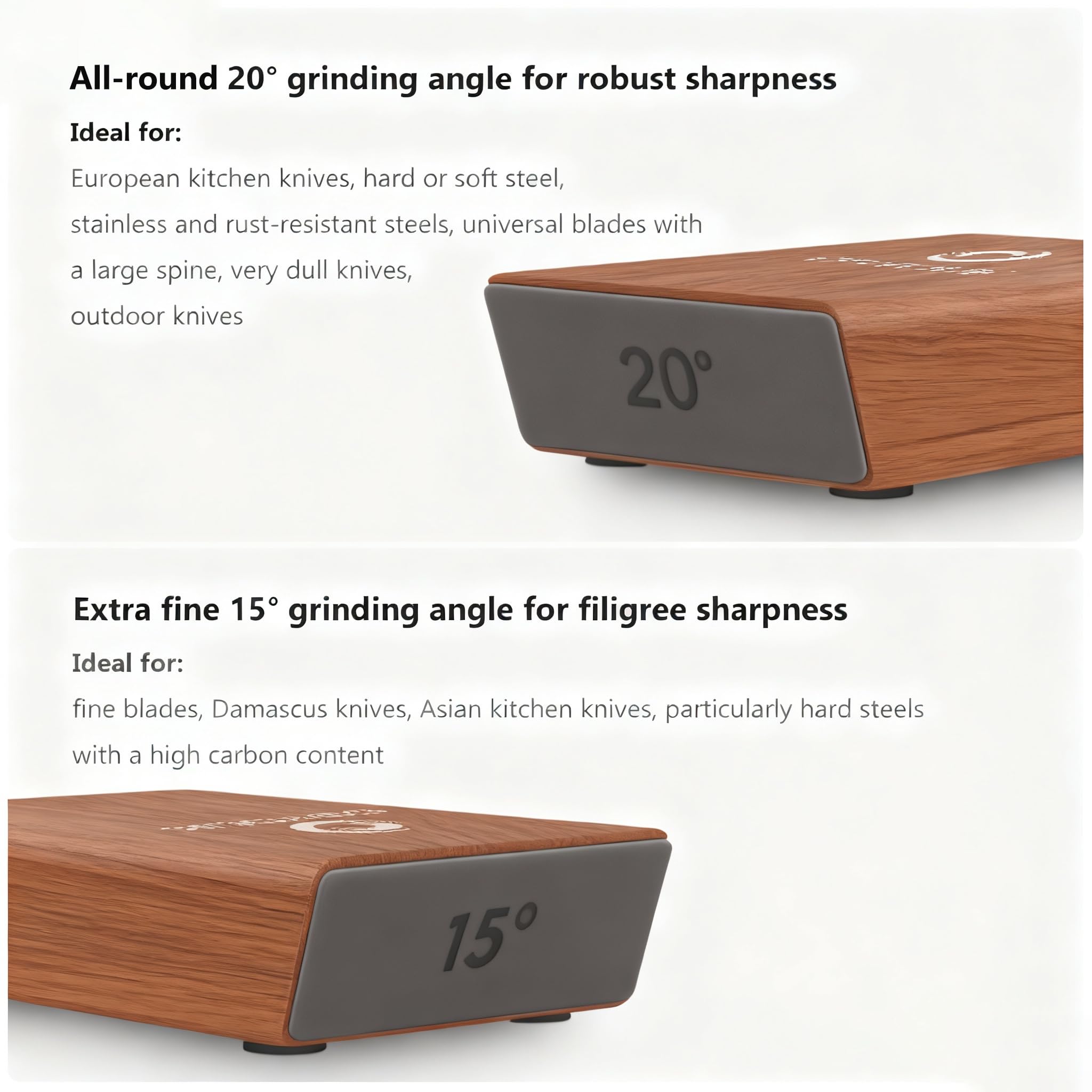 Osyouk 1000-grit diamond disc polishes the edge for lasting sharpness.