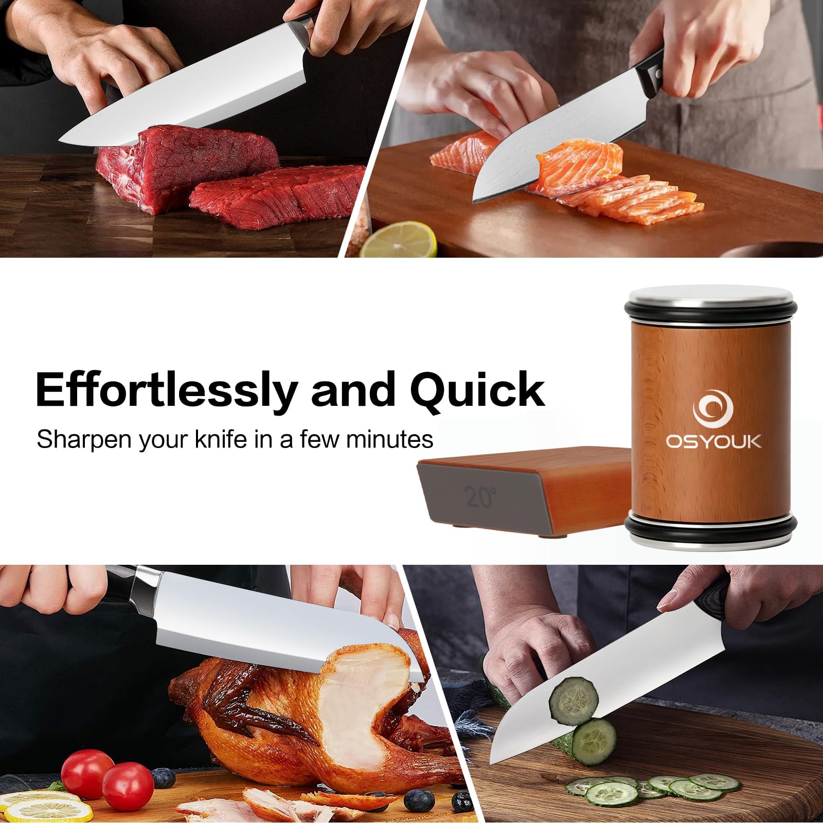 Osyouk natural beech wood body provides stable grip during sharpening.