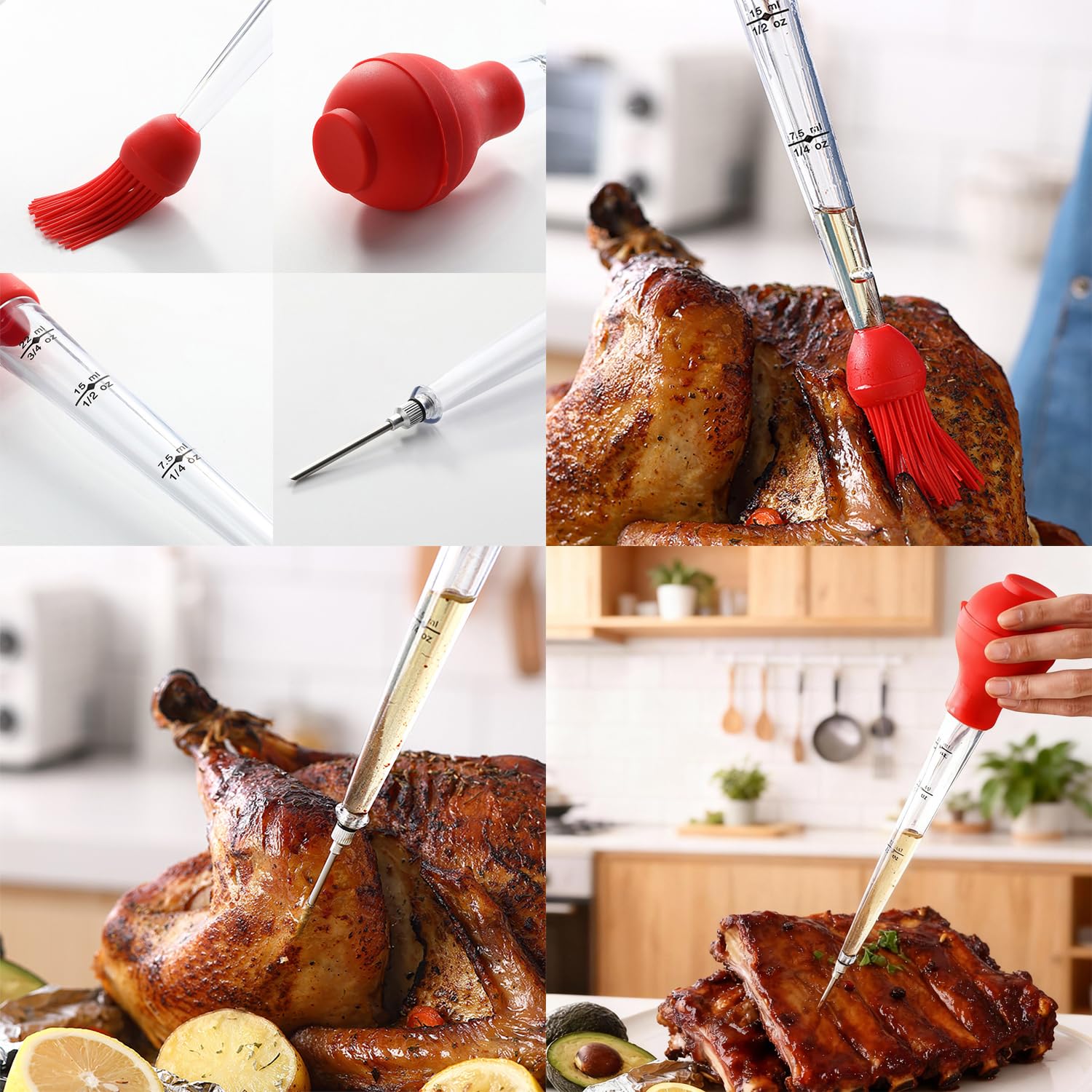 Otempo meat injector needles for even flavor penetration.