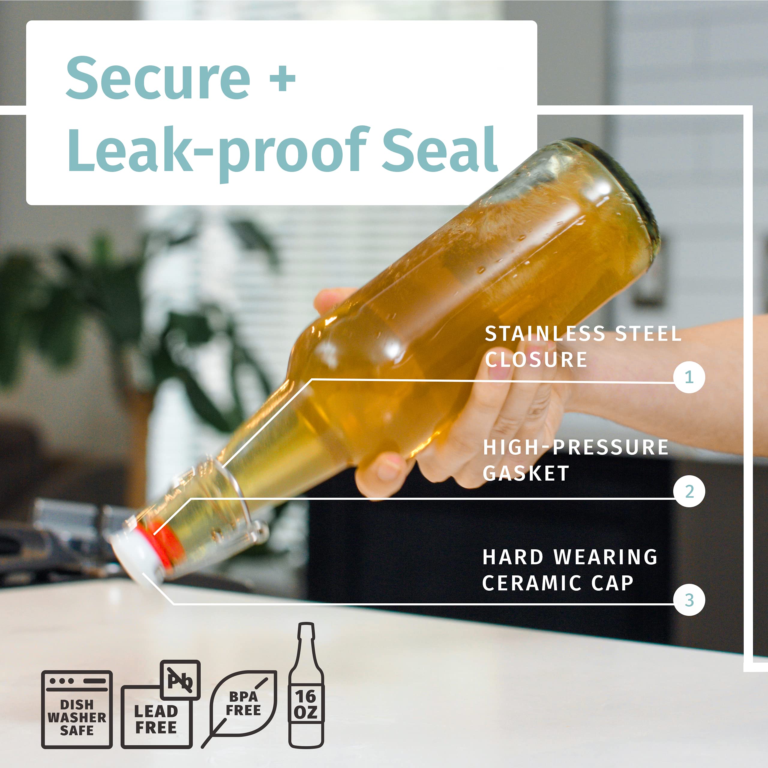 Otis Classic crystal-clear bottle ready for kombucha or syrups with easy cleaning.
