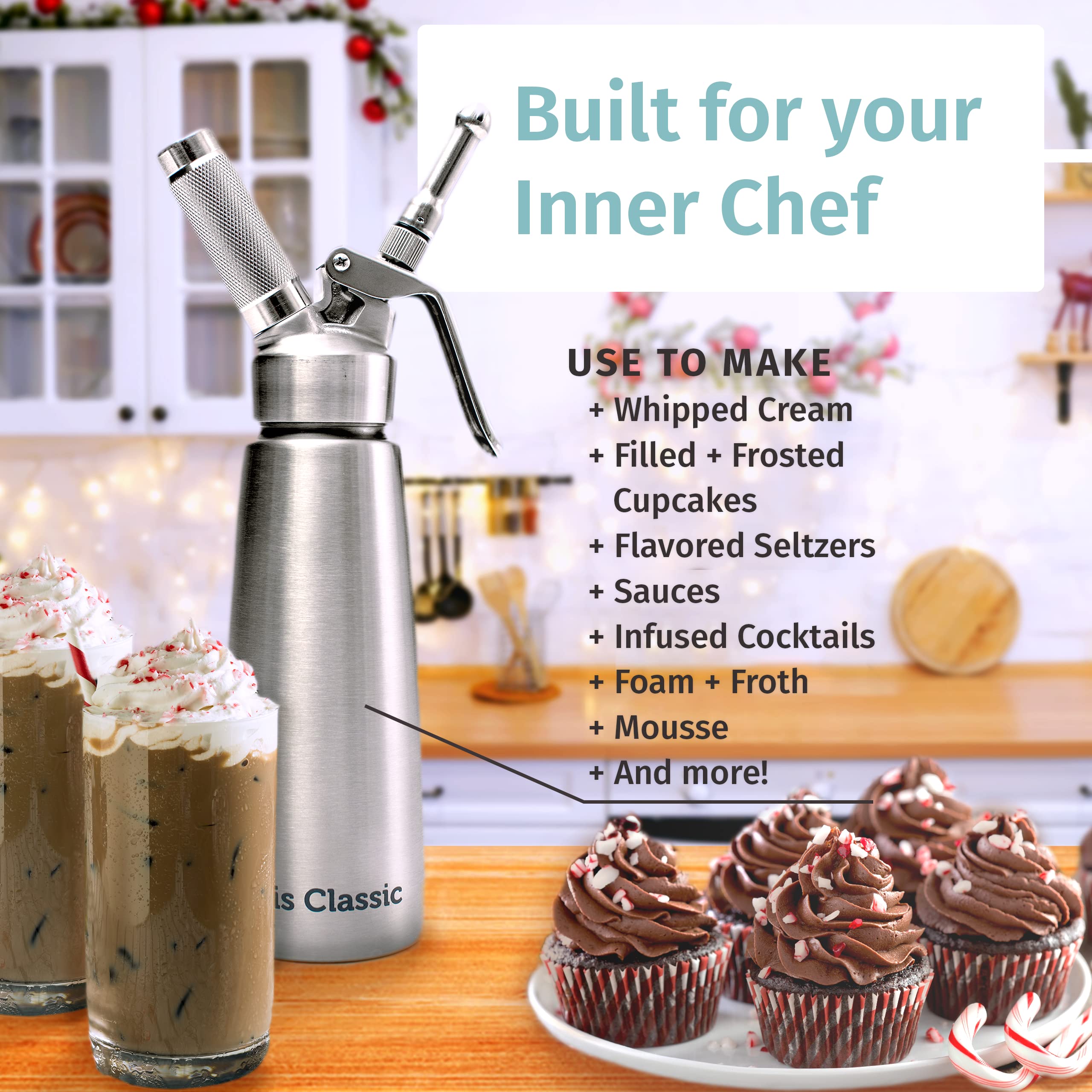 Otis Classic three nozzles for decorating desserts with whipped cream