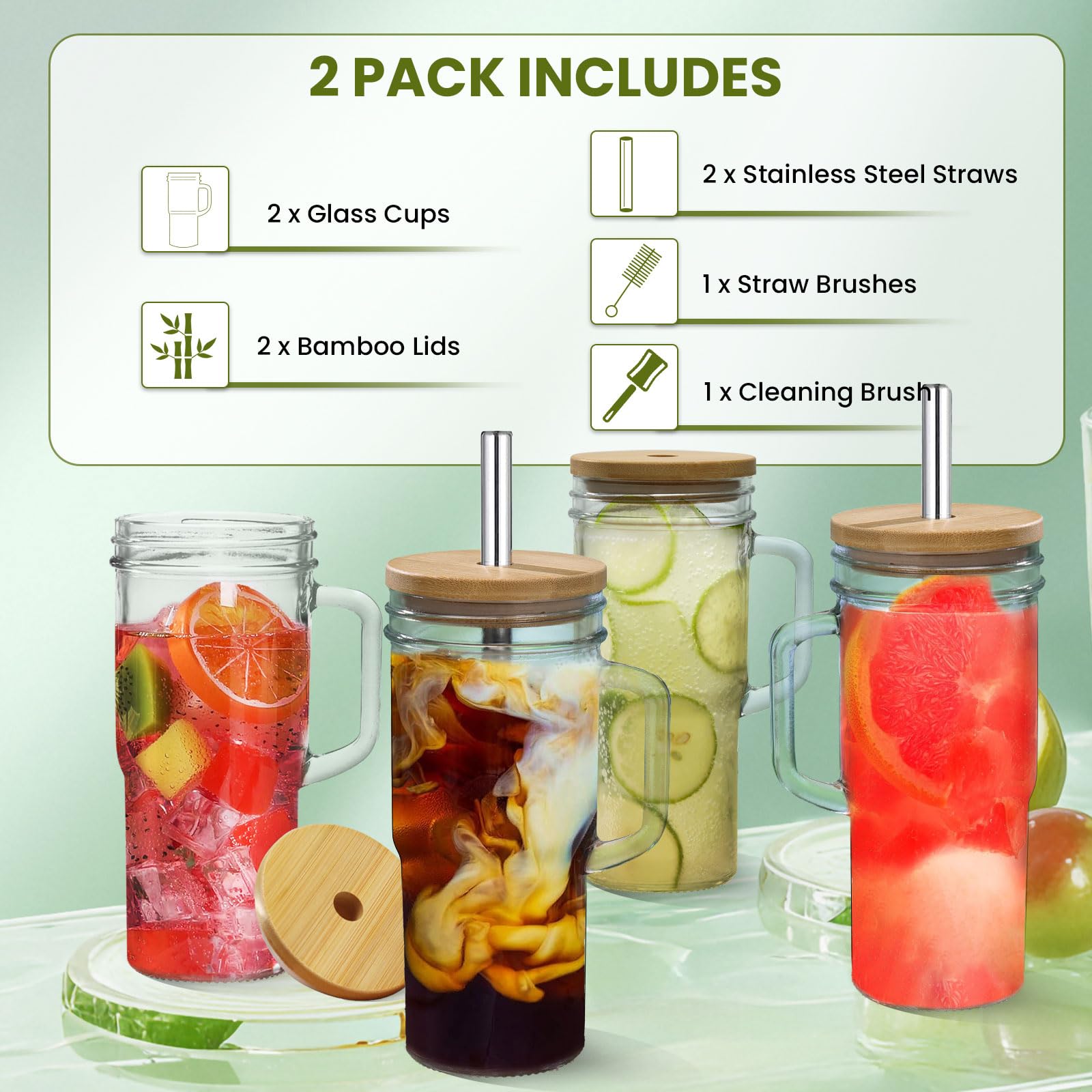 OTOB wide-mouth design makes adding ice, fruit, or coffee grounds easy.