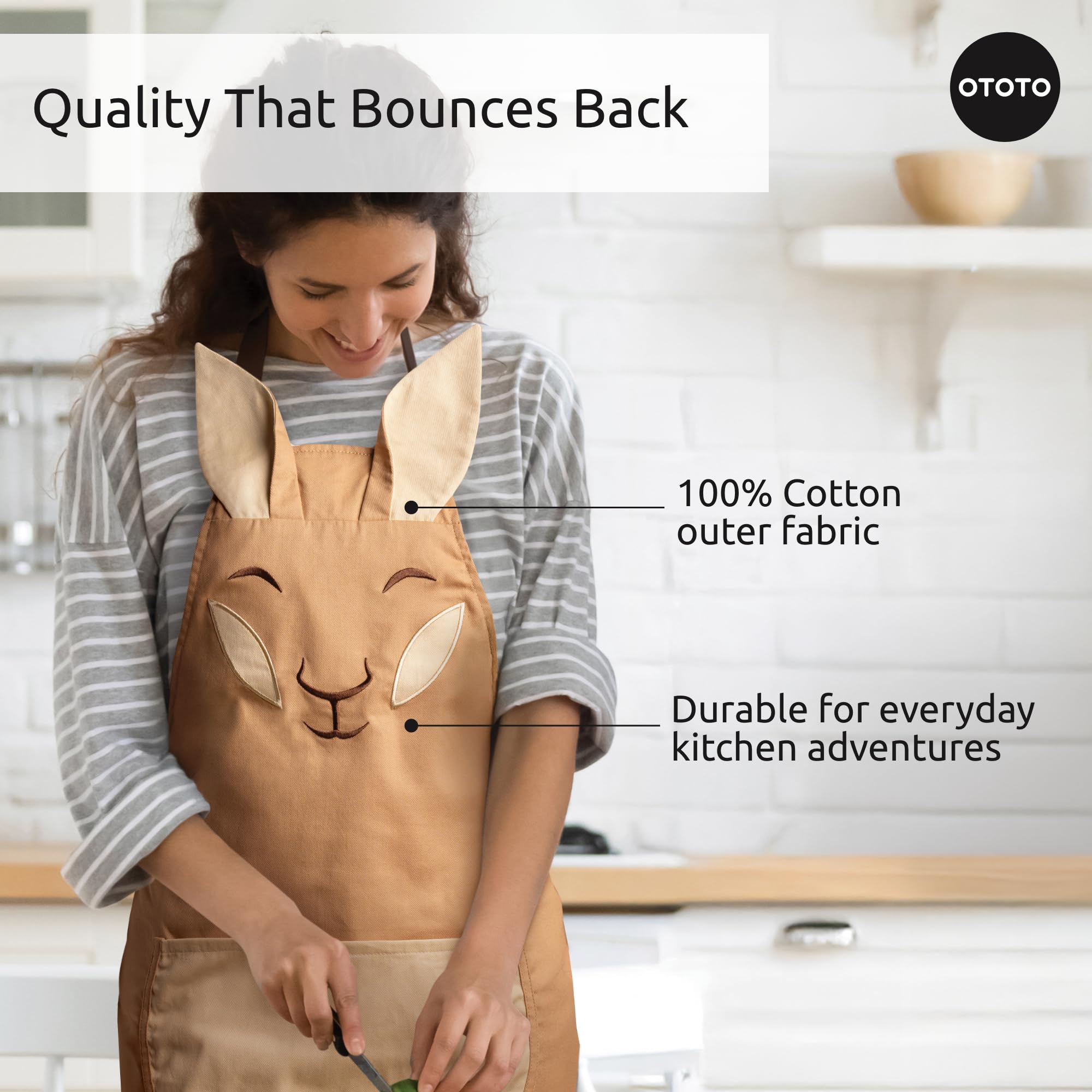 OTOTO Aproo brown cotton apron offers lightweight protection and comfort