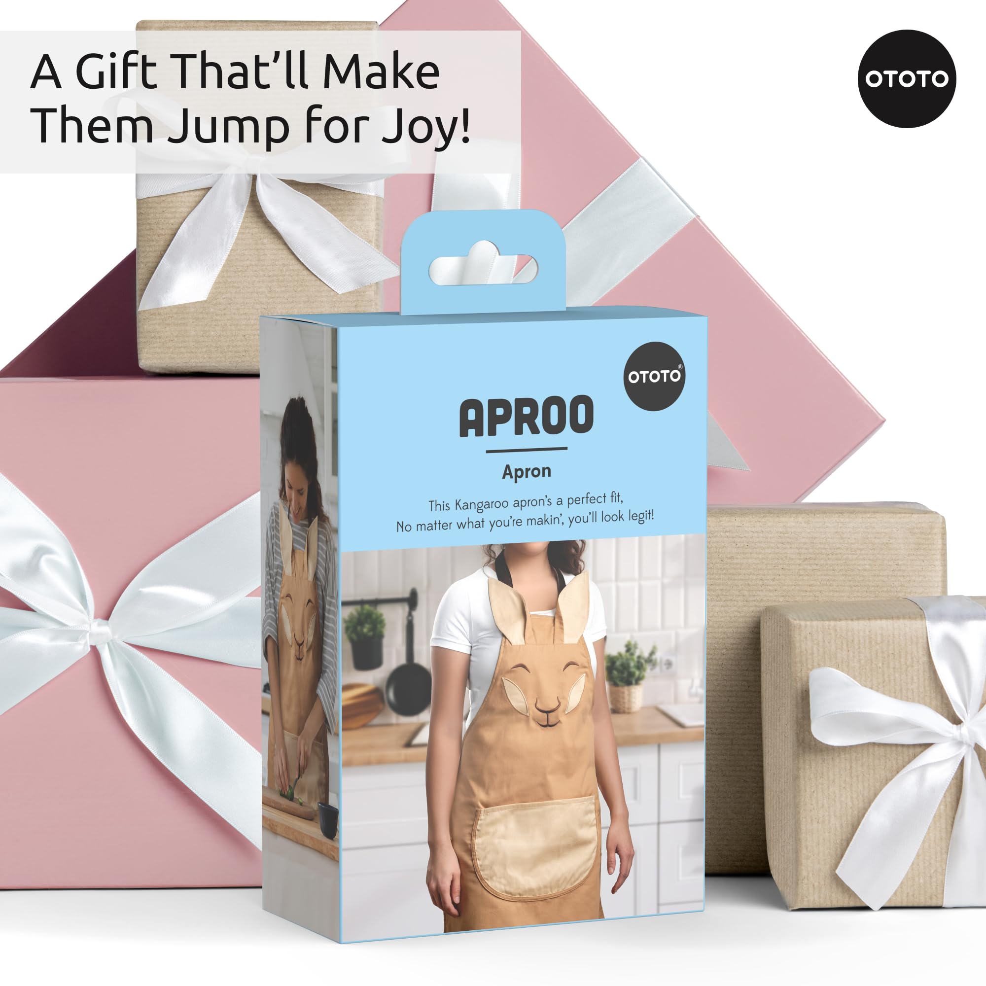 OTOTO Aproo brown apron design featured in media highlights playful kitchen gear