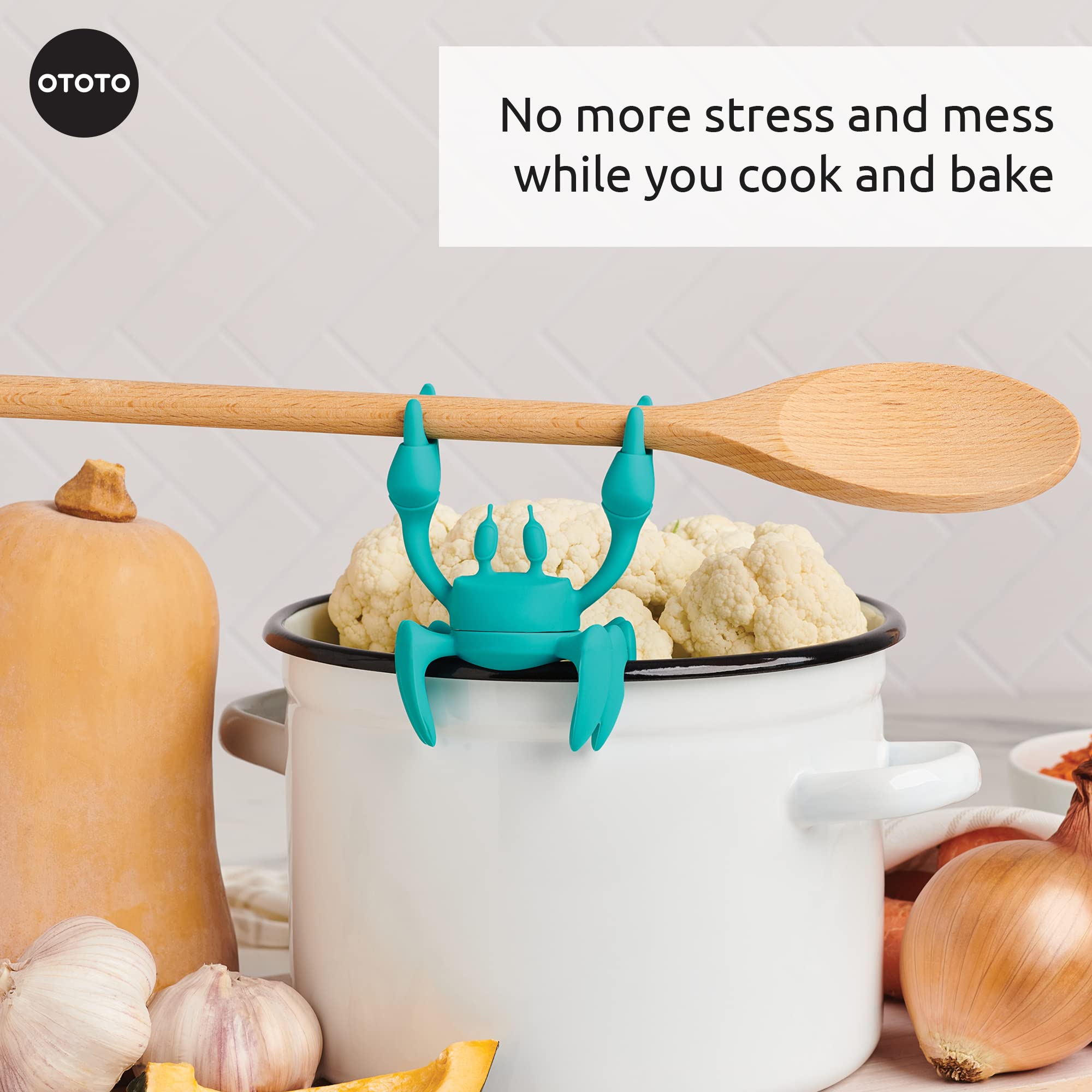 OTOTO Aqua the Crab BPA-free dishwasher-safe for easy cleanup.