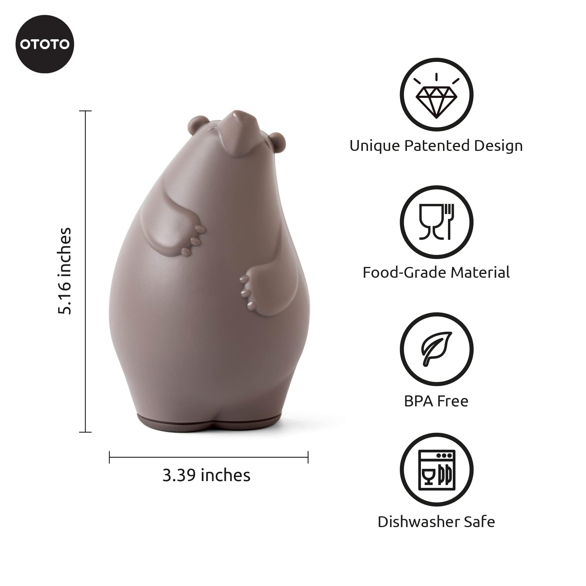 OTOTO Barry the Bear Grater dishwasher-safe design makes cleanup quick and hassle-free.