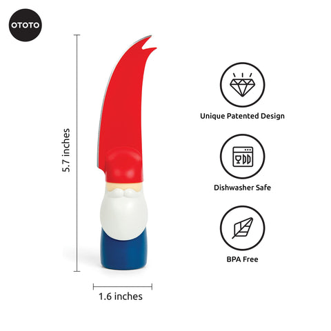 OTOTO Bert cheese knife gnome silhouette as a charming kitchen companion.