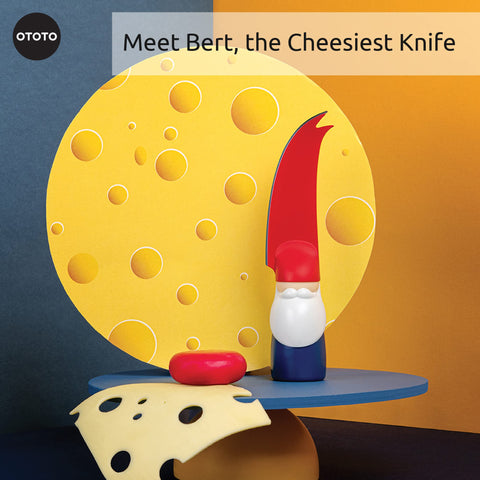 OTOTO Bert cheese knife stainless blade delivering smooth cuts on cheese and fruit.