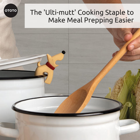 OTOTO Buddy silicone spoon rest; dishwasher-safe for easy cleanup after busy cooking sessions