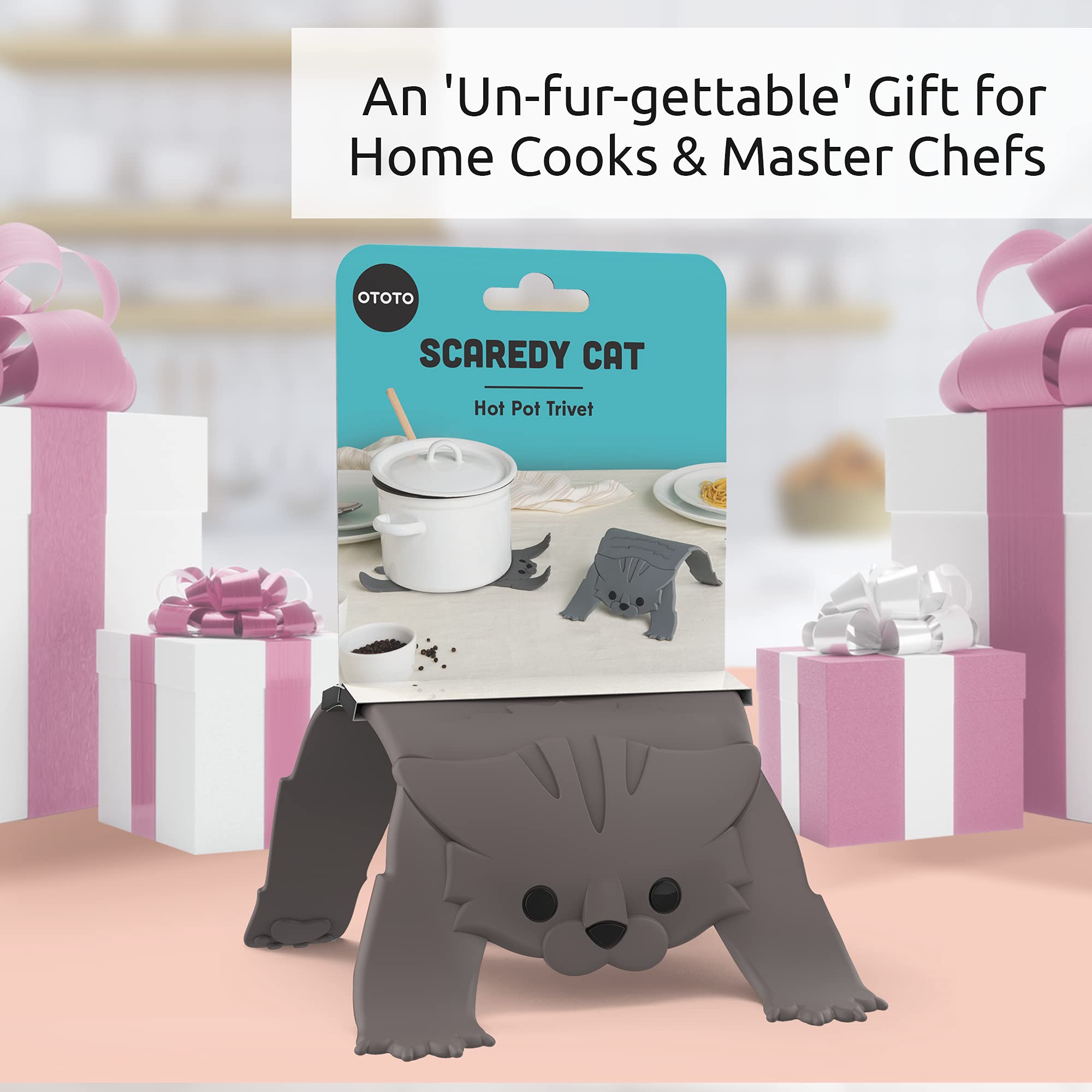 OTOTO Cat-themed heat resistant-trivet blends fun visuals with practical heat defense