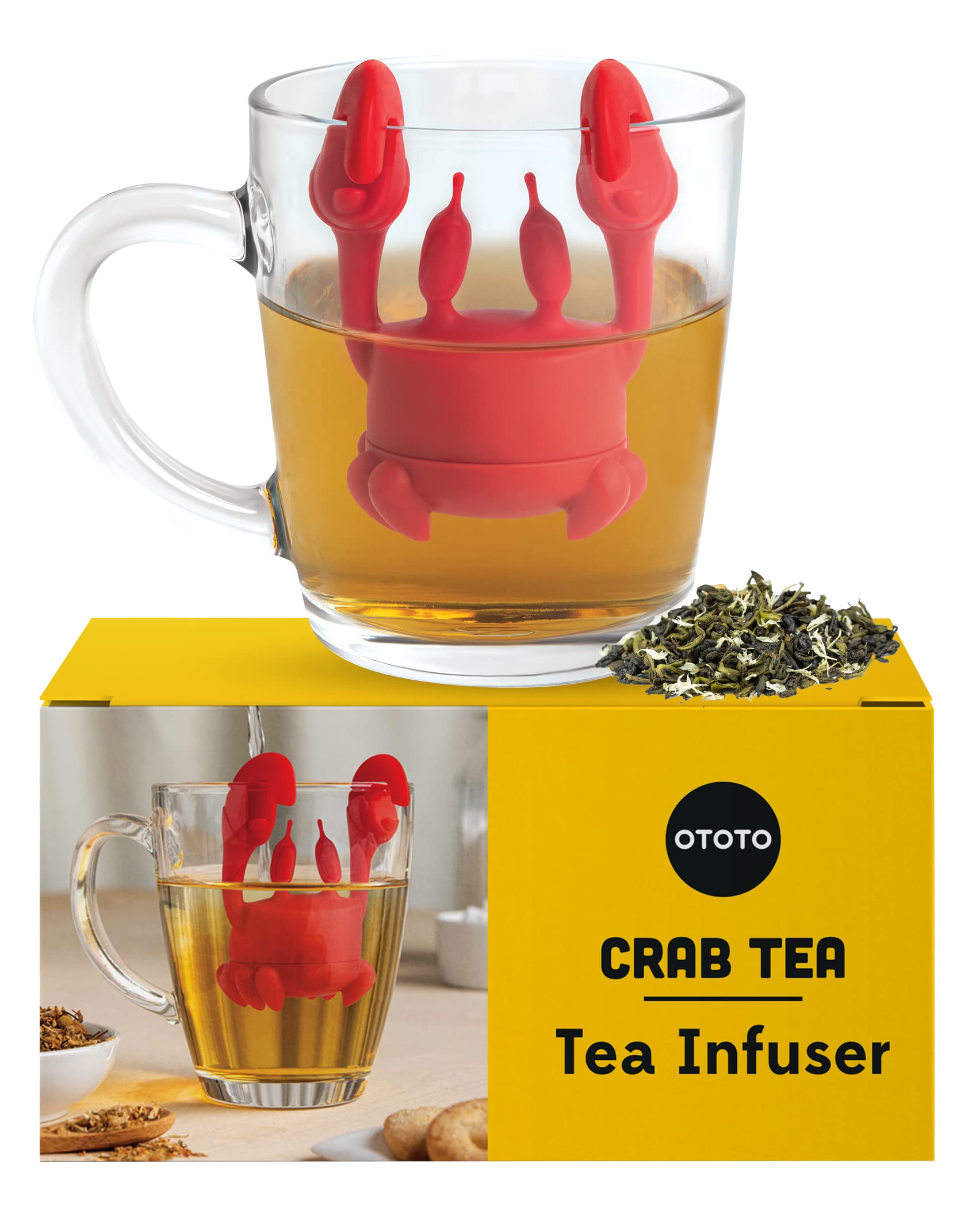 OTOTO Crab Tea Infuser close-up in BPA-free silicone for safe brewing