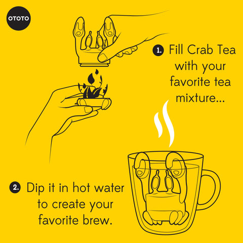 OTOTO Crab Tea Infuser compact design fits mugs for travel-friendly brewing