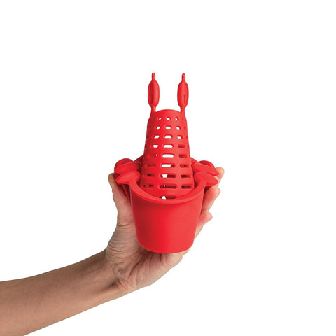 OTOTO Crabby flexible-fit strainer adapts to various pot sizes.