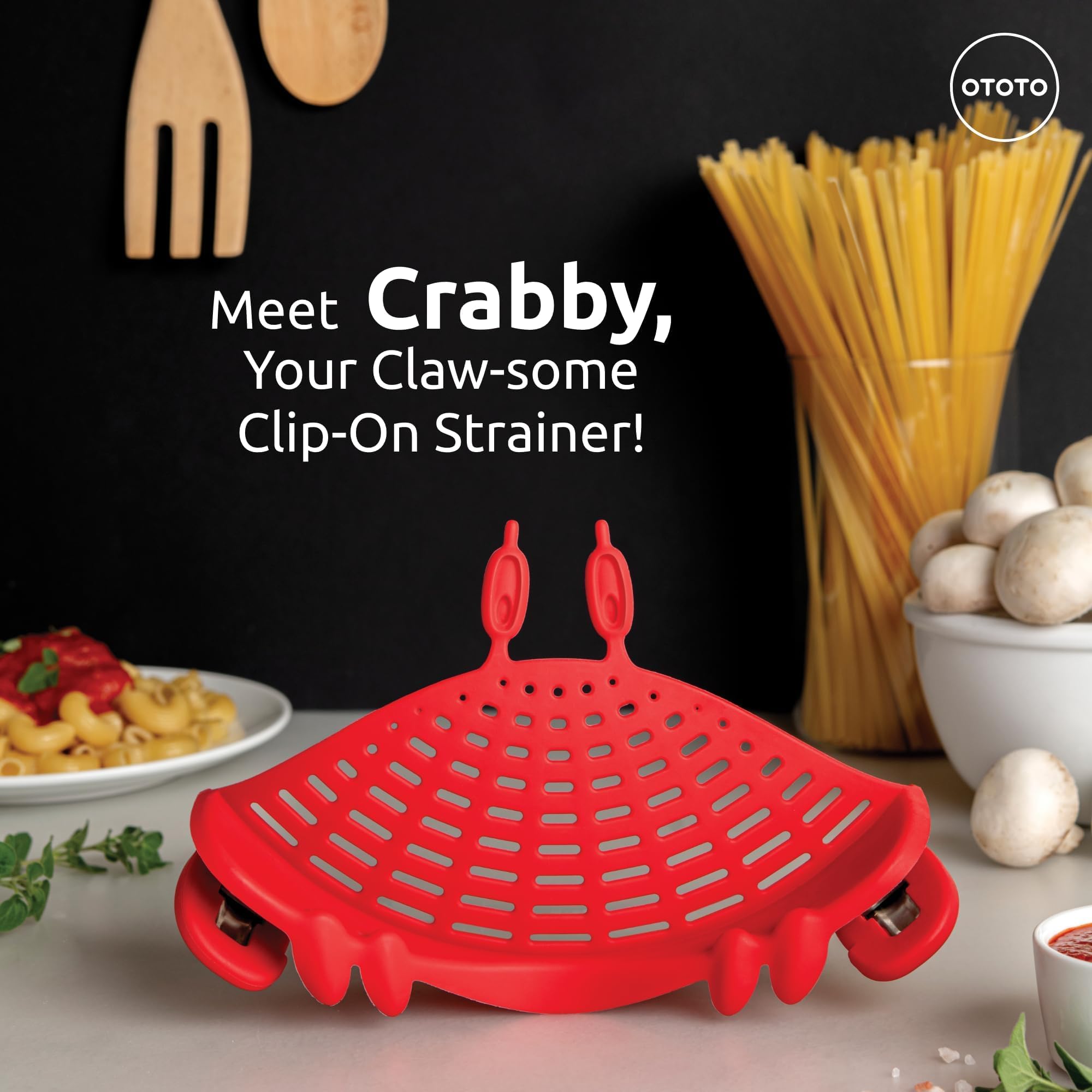 OTOTO Crabby silicone lids demonstrate versatile, heat-tolerant design.