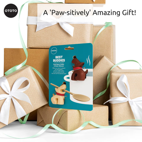 OTOTO cute spoon rest made of silicone for easy dishwasher cleanup.