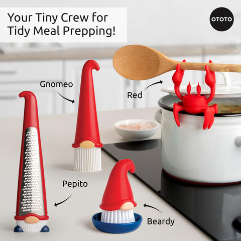 OTOTO Gnomeo kitchen gadget adds whimsy to daily tasks.