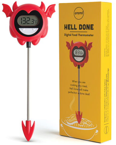 OTOTO Hell Done digital display provides precise meat temperatures for consistent doneness