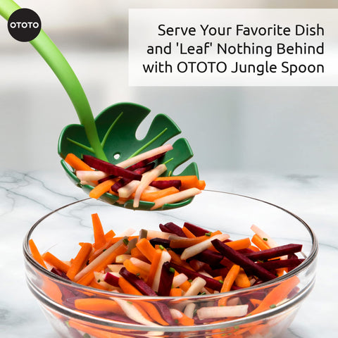 OTOTO Jungle Spoon Monstera ladle serving pasta scene