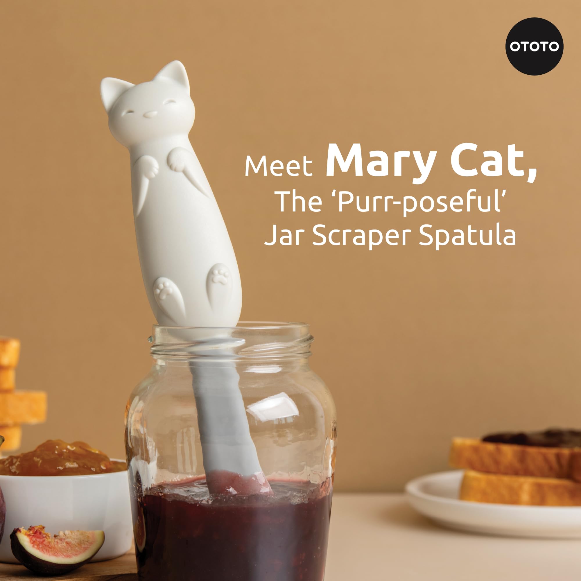 OTOTO Mary Cat silicone tail flexes for easy scraping and spreading
