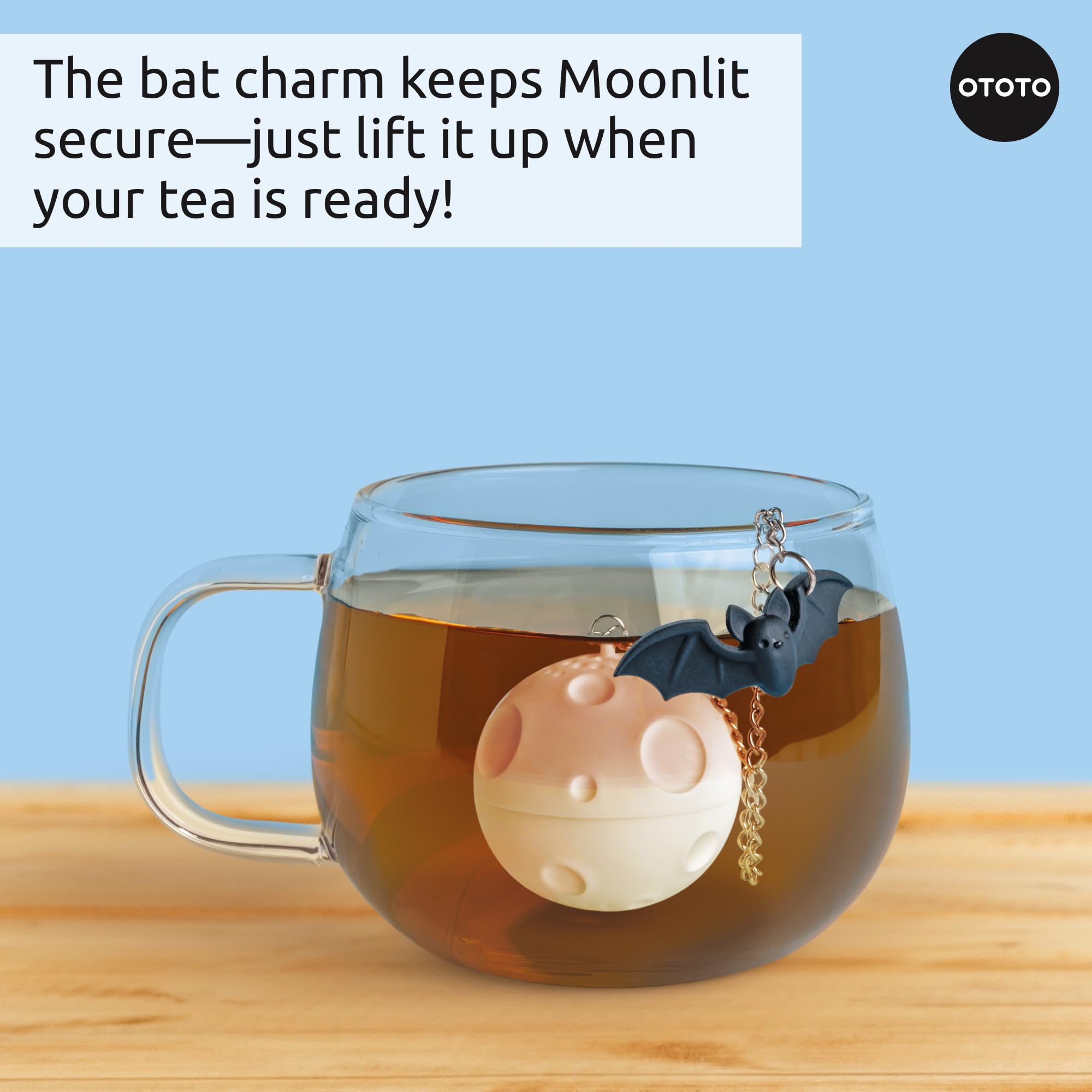 OTOTO Moonlit silicone tea steeper combines flexibility with durability.