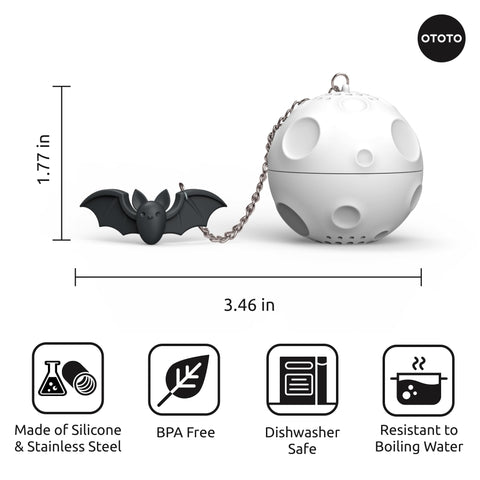 OTOTO Moonlit stand-up infuser keeps counters tidy between brews.