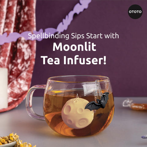 OTOTO Moonlit bat-chain infuser designed for secure, spill-free steeping.