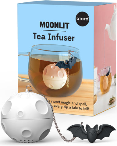 OTOTO Moonlit tea strainer with a moon chamber for elegant infusion.
