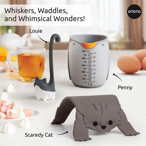 OTOTO Muscateers gift-ready kitchen set makes a charming present for cat lovers.