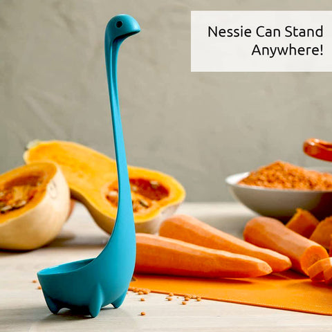 OTOTO Nessie ladle in pot demonstrates easy gravies and sauces serving.