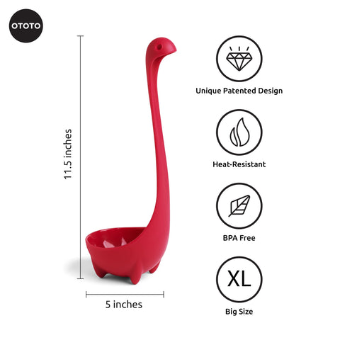OTOTO Nessie Ladle side profile showing Loch Ness silhouette.