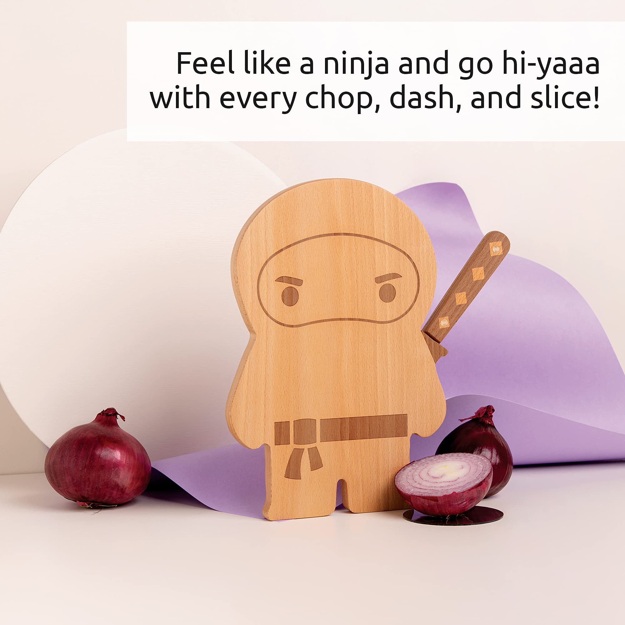 OTOTO Ninja Board doubles as a serving tray for finger foods.