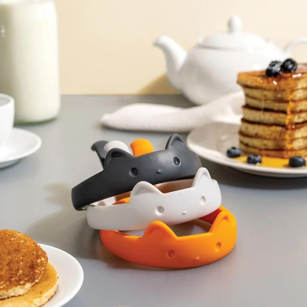 OTOTO PanCats cat lovers gift set with colorful rings for fun breakfast.