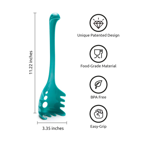 OTOTO Papa Nessie spaghetti spoon with teeth grips noodles securely